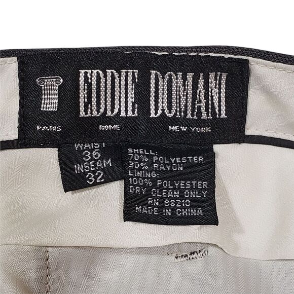 Eddie Domani Straight Leg Trousers 36 x 32 Mens 4 Pocket Pleated Slate Grey - Picture 6 of 10